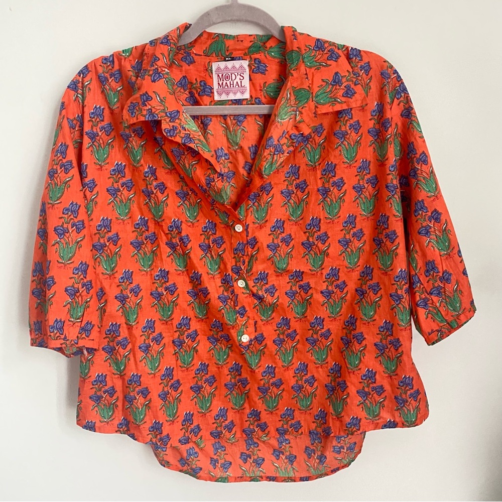 Orange Floral Women's Top